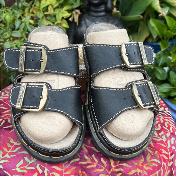 🏴󠁧󠁢󠁥󠁮󠁧󠁿 Dr. Martens MIE Vintage Double Buckle Platform Slide Sandals UK 6 - Picture 9 of 16